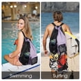 thumbnail image 7 of Drawstring Mesh Swim Backpack with Wet Pocket Lightweight Sports Equipment Bag for Swimming Gym Workout Grer Hand Carry Handle Beach Pool, Purple, 7 of 7