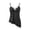 Black, variant on Women's Summer Satin Lace Cami Tops Spaghetti Strap V Neck Backless Camisole Party Pajamas Asymmetrical Hem Tank Tops (Black, L)