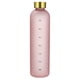thumbnail image 1 of Plast vattenflaska med stor kapacitet, transparent frostad, kopparlock, med tidsmarkering, 1 of 5