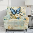 thumbnail image 2 of FOR U DESIGNS Butterfly Flower Pattern Recliner Chair Covers Stretch Lazy Boy Recliner Covers Protector with Armrest, Reusable Reclining Slipcovers with Storage Pocket, 2 of 8
