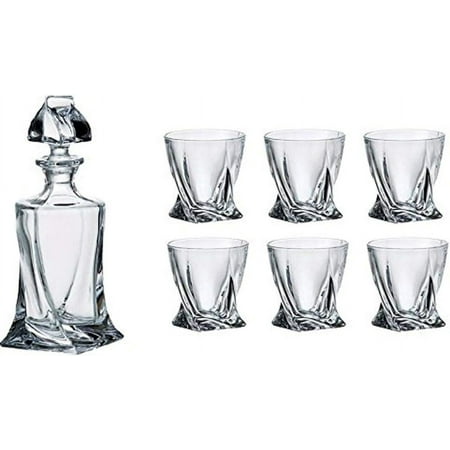 

Whiskey Set 1 n Crystal Glass 23-Ounce Decanter With Stopper And 6 s 23 Oz Clear