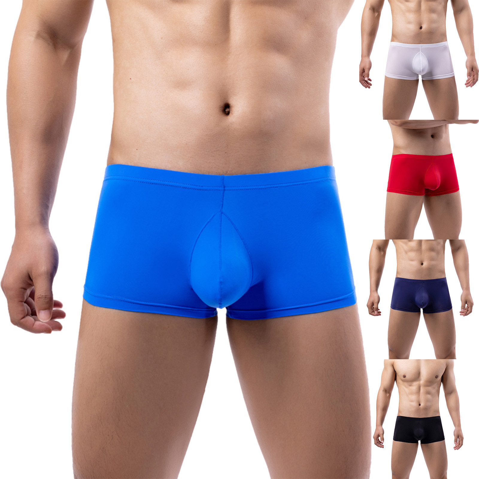 DNDKILG Mens Boxers Briefs Longer Length Breathable Short Leg Soft Mens