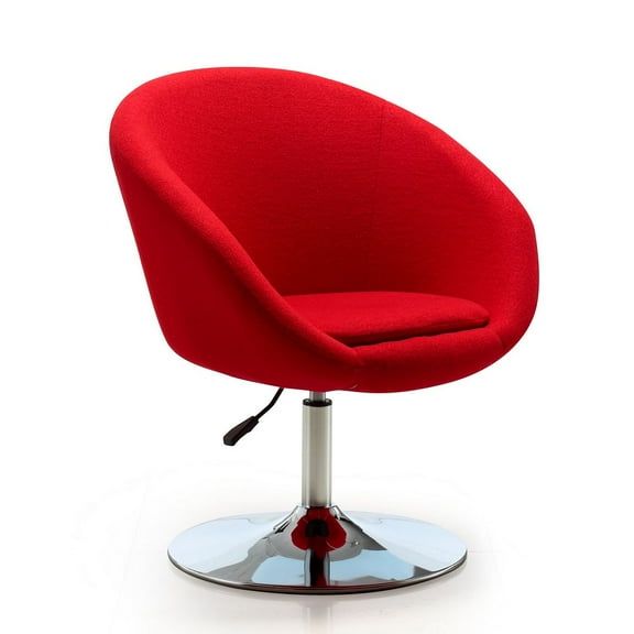 Manhattan Comfort Hopper Fabric Adjustable Height Accent Chair in Red