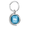 thumbnail image 1 of El helio elemento químico ciencia Rotating keychain Metal Keyring Holder, 1 of 2