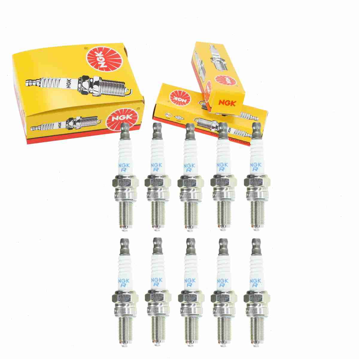 10 pc NGK 6955 Standard Spark Plugs for 653 761605 8224685 828209 92070-0002 94702-00409 94709-00409 E3.38 G57C HD6R10 RG6HCC U27ESR-NB Ignition Wire Secondary