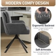 thumbnail image 5 of Fabric Dining Chair,Modern Upholstered Swivel Chairs Comfy Accent Armchair with Mid Back, Desk Arm Chair for Kitchen/Living Room/Home Office, Gray, 5 of 8
