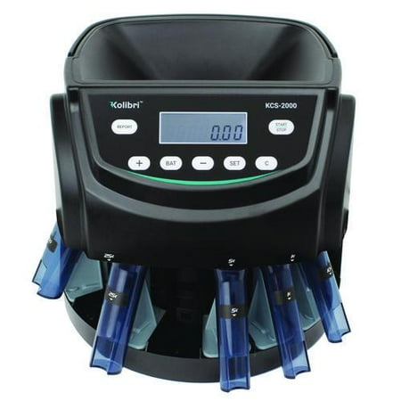 KCS-2000 Coin Sorter, 300 coins/min, 10" x 11.6" x 13.6", Black | Bundle of 2