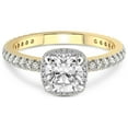thumbnail image 4 of 1 Carat IGI Certified Cushion Shape Lab Grown Diamond Engagement Ring | 14K Yellow Gold |Klarissa Halo Diamond Eternity Diamond Ring | FG-VS1-VS2 Quality Friendly Diamonds, 4 of 5