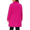 thumbnail image 4 of Agnes Orinda Women's Plus Size Winter Coats Notched Lapel Single Breasted Outerwear Elegant Long Trench Coat with Pocket 4X Hot Pink, 4 of 7