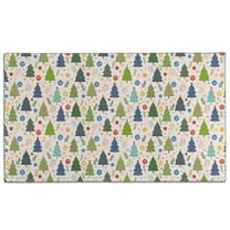 Multicolor Christmas Tree and Ornament Pattern Door Rugs,Washable Non Slip Door Mats Indoor,Decorative Door Mats,Entry Mat Indoor for Entrance,Bedroom,Kitchen,Bathroom,17"x30"