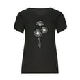 thumbnail image 3 of Posijego Women's Petal Sleeve Tops Graphic Tees Shirt for Women V Neck Short Sleeve T Shirts Summer Tunics, 3 of 4