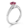 thumbnail image 3 of Gem Stone King 10K White Gold Pink Tourmaline Solitaire Engagement Ring for Women (0.52 Cttw, Round 5MM, Available in Size 5, 6, 7, 8, 9), 3 of 4