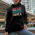 thumbnail image 2 of Just a Girl Who Loves Anime and Cats, Cat Lover Quote, Black Hooded Sweatshirt or Hoodie, Medium, 2 of 5