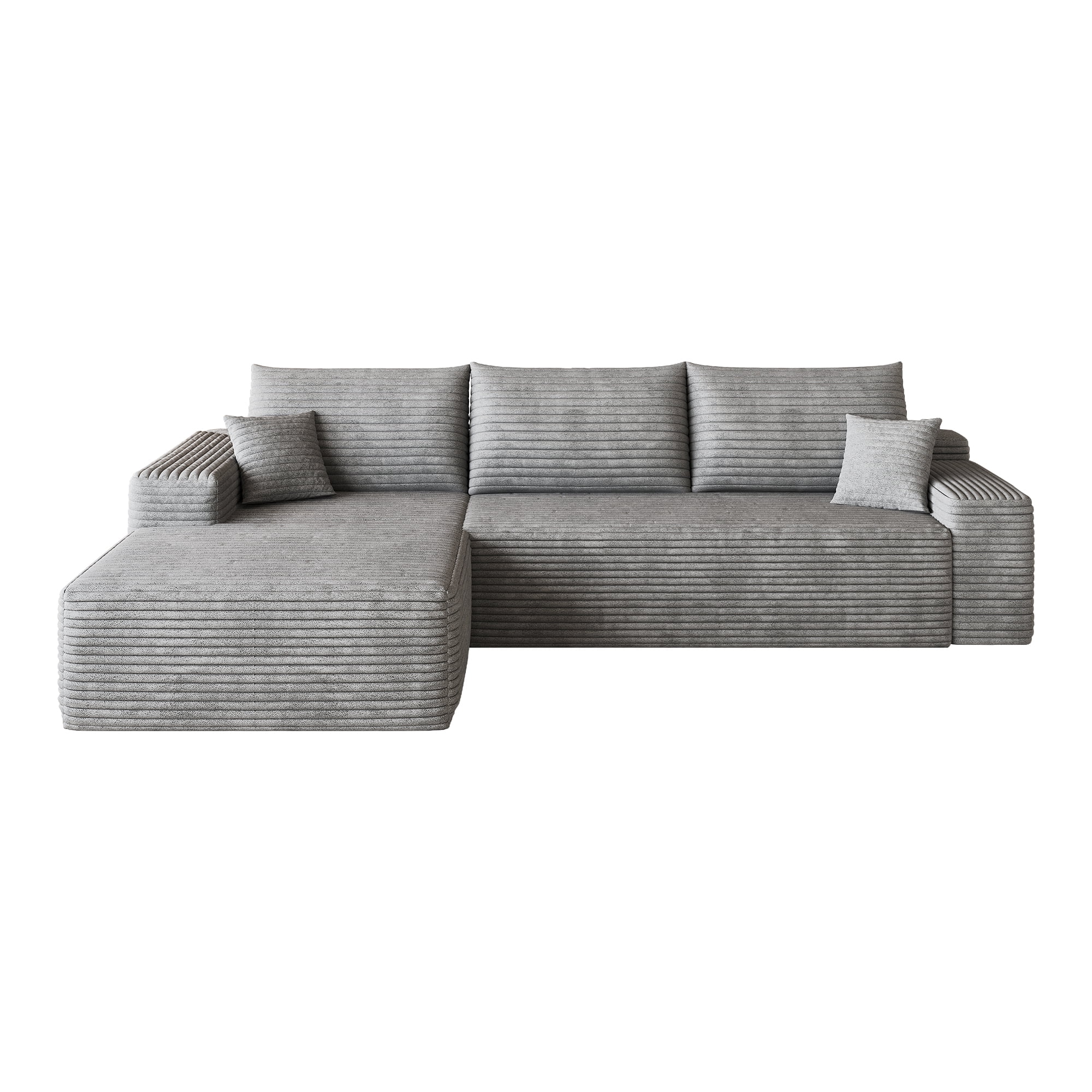 Cloud Sectional Couch 107-Inch with L-Shape Chaise and Deep Seat, Modular Sofa and Corner Couch for Living Room Bedroom, No Assembly Required, Gray