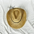 thumbnail image 6 of Handmade Hollow Straw Hat Cowboy Hat With Curled Brim And Raised Edge Sunscreen Hat Beach Hat Woman Beach Bag Gardening Hat for Men Gardening Hats for Women Top Hat Bags for Women Beach Is 17 Visor, 6 of 6