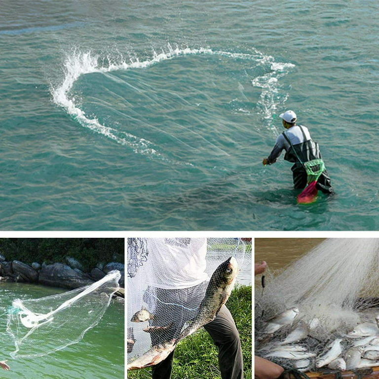 Fishing Cast Net, Durable Fishing Accessories, One-Finger Mesh For Large  And Small Fish Outdoor Fishing Net Pond 3.6m