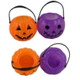 thumbnail image 4 of 11 piece set of mini plastic pumpkin buckets, Halloween party supplies, suitable for children, trick or treat, pumpkin jars, ghost buckets, witch buckets, ghost festival skeleton buckets, decorations, 4 of 15