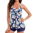 thumbnail image 4 of Traje de baño de dos piezas con tiras en la espalda y estampado conservador para mujer Traje de baño Fridja  nalpqowj56099, 4 of 4