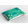 thumbnail image 2 of Ambesonne Green Flower Pillow Sham 2 Pack, Dreamy Flora Flows, 30"x20", Pistachio Turquoise, 2 of 3