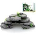 thumbnail image 1 of Grotte d'Aquarium Réaliste Maison de Tortue de Roche en Résine Cache de Reptile avec Plateformes pour Tortues Habitat pour Axolotl Poisson, 1 of 6