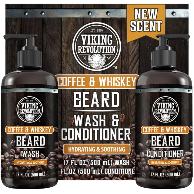 Set de jabón y acondicionador para barba Viking Revolution con aroma a café y whisky, 500 ml