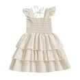 thumbnail image 2 of Little Girls Cute Tutu-Dresses Ruffle Sleeveless A-Line Sundresses Size 2-8 Toddlers Kids Trendy Plaid Printed Shirred Layered Dress, 2 of 8