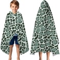thumbnail image 3 of Green and Dark Green Giraffe Pattern Hooded Bath Towel，60"x35" for Ages 3 To 12 Kids, Quick Dry Lightweight Soft Microfiber Hood Beach Towel Cover Up for Kids, 3 of 7