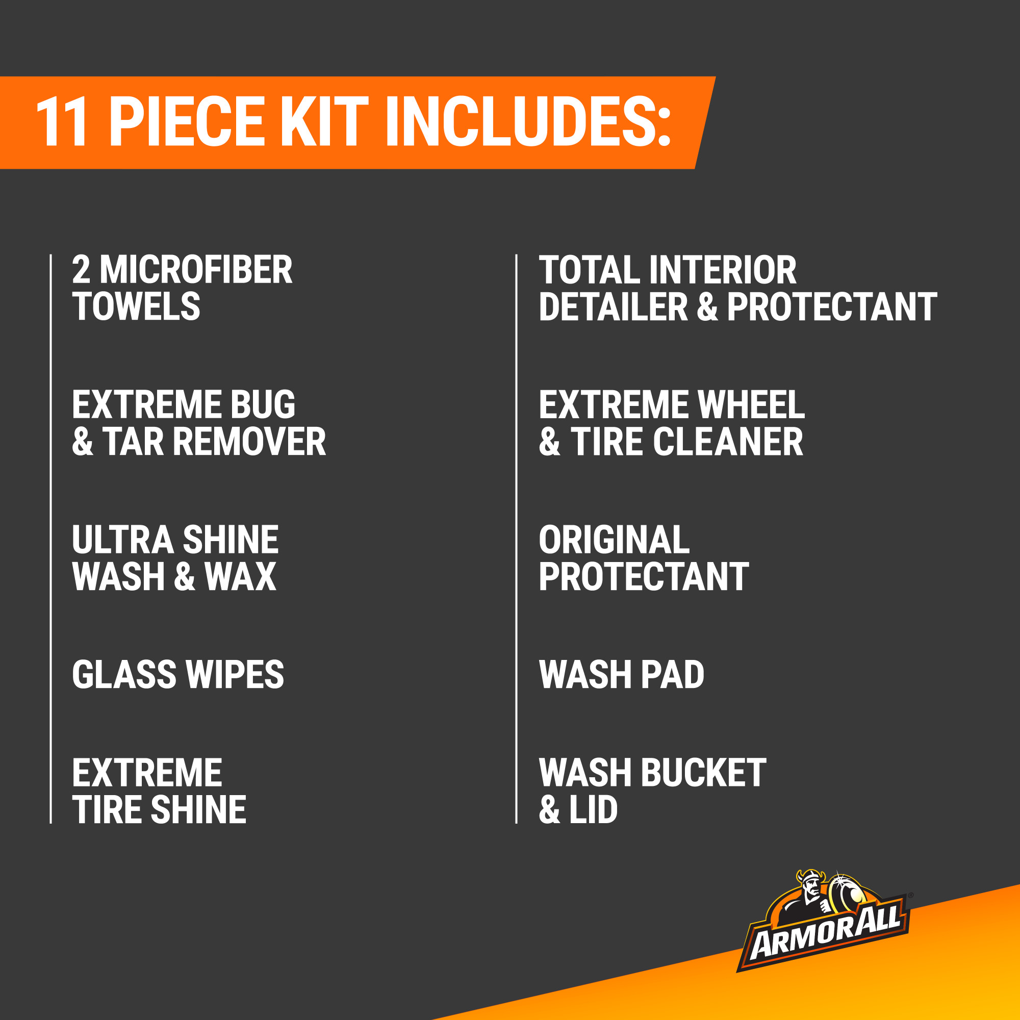 Armor All Ultimate Car Detail Kit, Interior and Exterior Car Detailing Bundle, 11-Pieces
