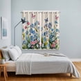 thumbnail image 3 of Blue Spring Floral Kitchen Curtains Window Panels, Pink Flowers Butterfly Rustic Insulated Window Treatment Curtain, Grommet Curtains for Bedroom/Living Room/Bathroom, 2 Piece 42"Wx63"L, 3 of 8
