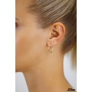 Tilo Jewelry 14K Yellow Gold Classic Polished Round Gold Hoop Earrings (22mm) for Women & Unisex