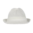 thumbnail image 2 of WITHMOONS Packable Mesh Cotton Fedora Panama Beach Hat Trilby DW61203 (White), 2 of 2