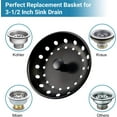 thumbnail image 5 of Kitchen Sink Plug Stopper, Stainless Steel Kitchen Sink Strainer Waste Plug, Rustproof Sink Basket Strainer for Standard Drains (3-1/2 inch) Black, 5 of 8