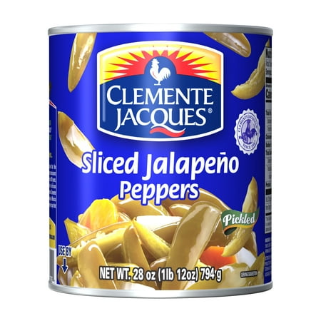 Clemente Jacques Sliced Jalapeño Peppers, Pickled Jalapeños, 28 oz Can