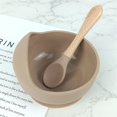 thumbnail image 2 of Clearance! Special Bowl for Children to Learn to Eat Certificated Baby Silicone Bowl Dessert Feeding Plate Silicone Suction Bowl for Baby Tableware Set with Spoon… Tableware,B, 2 of 9