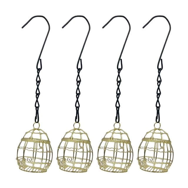 Cestas de Comida para pájaros Sunnimix 4 Cestas de Forraje dorado para Patio trasero