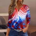 thumbnail image 2 of Women's T Shirt Tee Printed Button Short Sleeve Tunic Daily Weekend Fashion Basic V- Neck Regular Top Multicolor M, 2 of 6