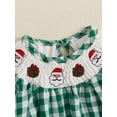 thumbnail image 5 of ZINTAOZT Toddler Baby Girl Christmas Plaid Smocked Romper Long Sleeve Embroidery Bubble Jumpsuit Bodysuit Xmas Clothes, 5 of 8