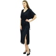 thumbnail image 6 of Bimba Women's Designer Kaftan With Pom Pom Kimono Sleeve Long Maxi Coverup, 6 of 9
