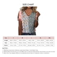 thumbnail image 5 of Mujer Verano Top Hombro Frío Manga Corta Estampado Floral Cuello En V Botón Camiseta para Mujer Gris M, 5 of 5