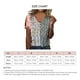 thumbnail image 5 of Mujeres verano Top frío hombro manga corta floral impresión V Masajeadores de cuello botón camiseta para mujer gris M, 5 of 5