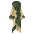 thumbnail image 6 of INSPIRE CHIC Women Contrast Color 35" Large Scarf Satin Silky Square Head Wrap Bandanas Khaki Green 90x90cm/35.4x35.4", 6 of 6