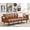 Brown, variant on 75 in Futon Sofa Bed - Convertible Sleeper Sofa with Adjustable Backrest - Loveseat Small Sofa Bed with Side Pockets - Mid Century Modern Futon Couch - Brown PU Leather Couch for Living Room