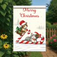 thumbnail image 2 of Christmas Candy Cane Garden Flag 12x18 Inch Winter Red Bow and Berries Design Outdoor Holiday Yard Banner Double Sided Winter House Flag Festive Garden Decoration Seasonal Home Decor, 2 of 6