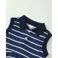 thumbnail image 3 of Baby Girls Clothes Toddler Girls Polo Dress 3T Girls Summer Casual Dress 4T Girls Lapel Sleeveless Stripe Dress Dark Blue, 3 of 7