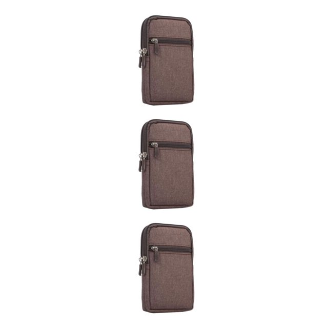 Maytalsory Universal And Convenient Waist Bag For Outdoor Adventures Mobile Phone Case Fanny Pack Men brown 3Set