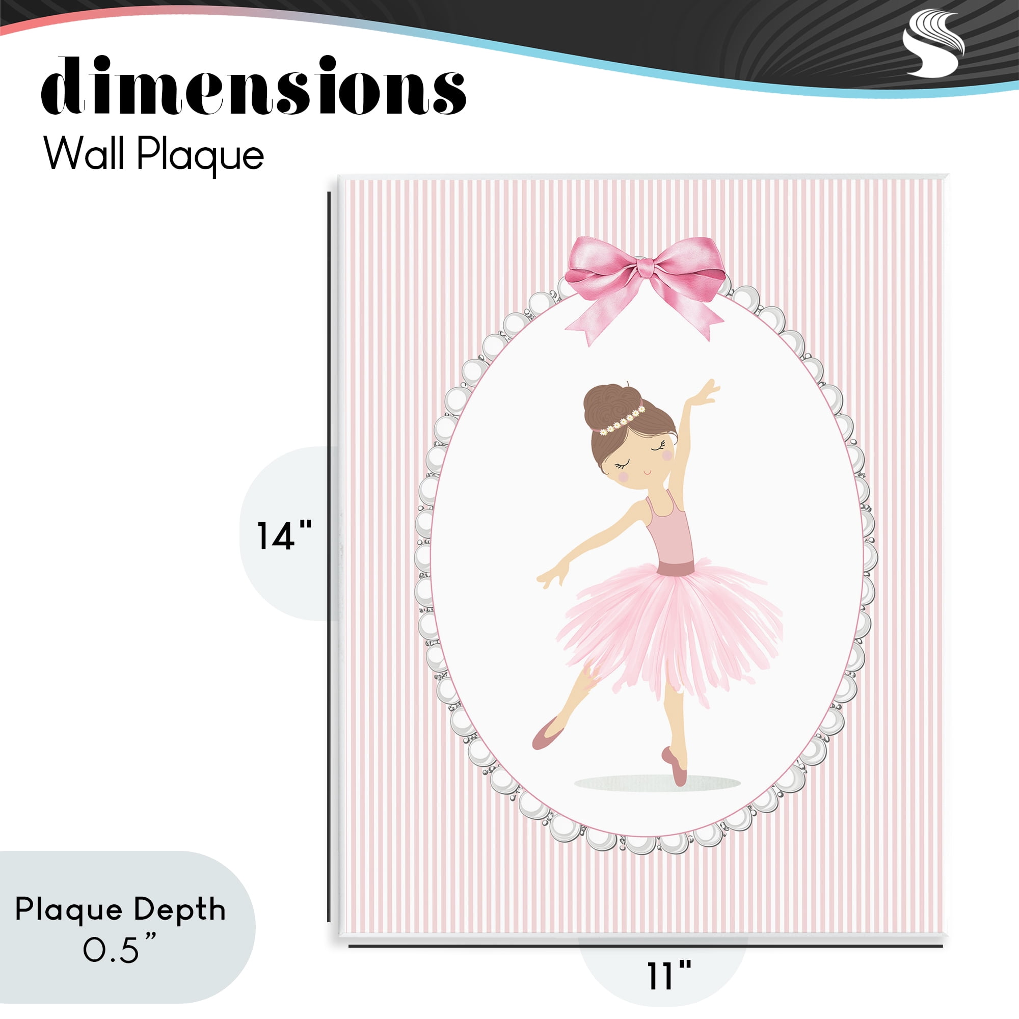 Stupell Industries Delicate Dance on Stripes Wall Plaque Art, design by Christine Simpson Art