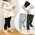 thumbnail image 1 of Gyratedream 2 Pack Baby Girls Lace Flower Ankle Leggings Pants Footless Winter Tight Stockings for Infant Toddler Kids, 1 of 7