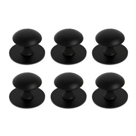 Steel Adhesive Knobs Set Round Cabinets Hardware Furniture Handles auto Stick Pull 6pcs for Wardrobes Glass Door Decor