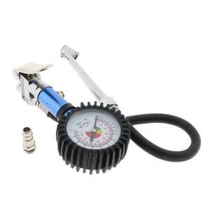 Tire Inflator with Tire Pressure Gauge, Extended Straight-on Air Chuck with 20