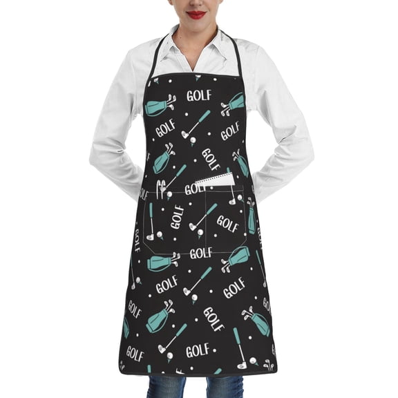 Easygdp Golf Bags And Balls Apron Waterdrop Resistant with 2 Pockets,Oil Resistant Cooking Kitchen Chef Apron for Women Men